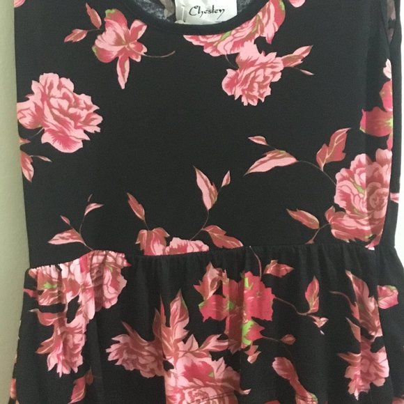 Black & Pink Floral Dress - Item#37 - Picture 2 of 4
